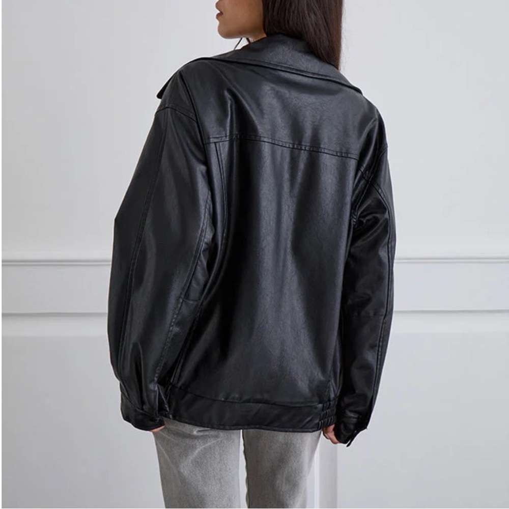 Motelrocks PU Cavita Black Leather Jacket XL - Picture 4 of 6